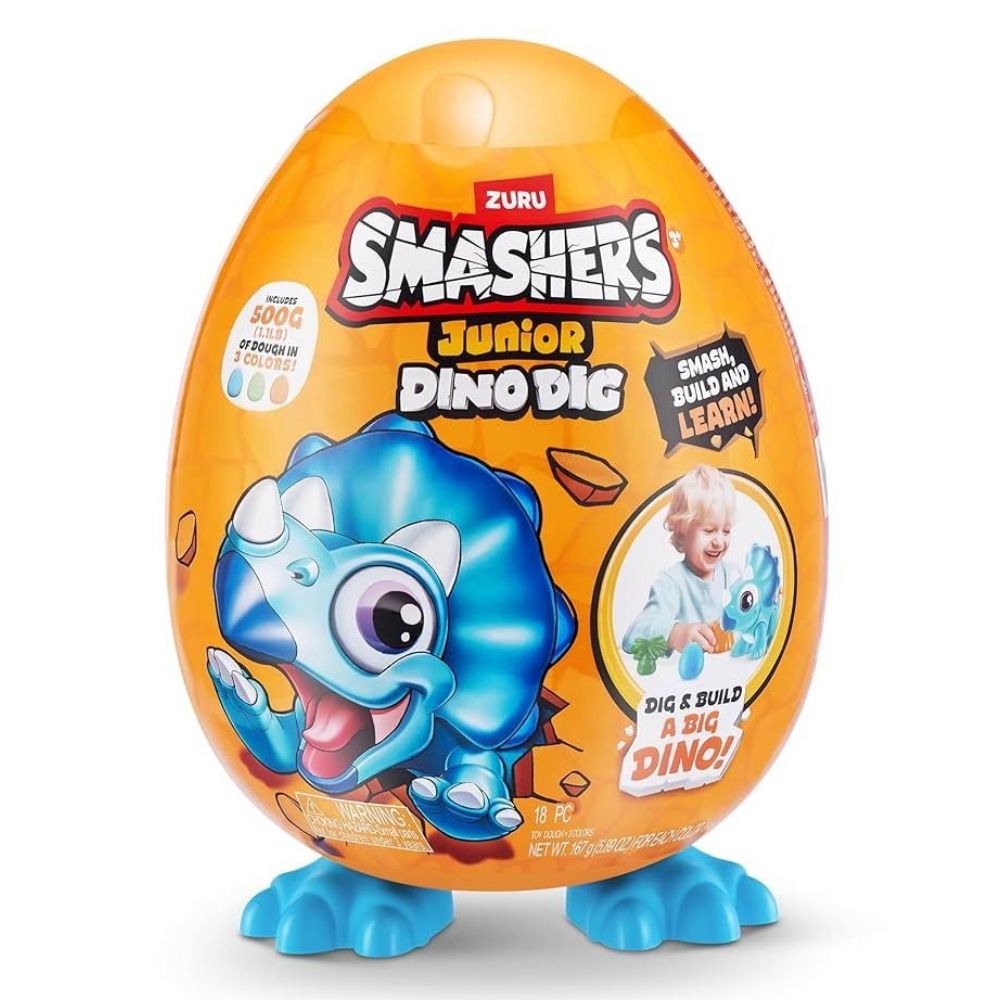 Zuru Smashers Junior Dino Dig Azul 500g 18pc