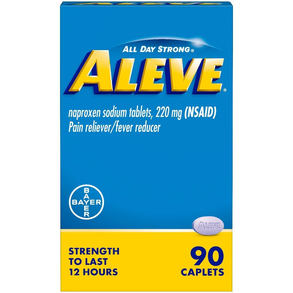 Aleve Caplets Naproxen Sodium Pain Reliever 90 Und