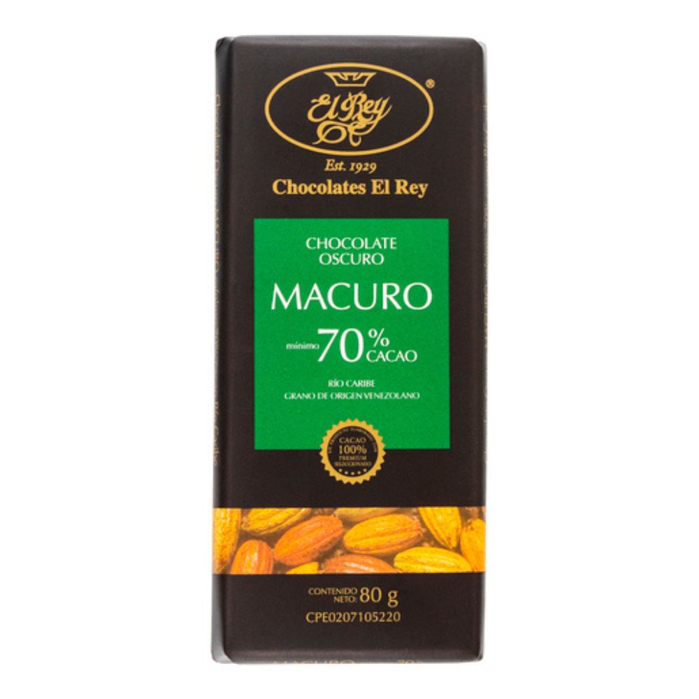 Chocolates El Rey Macuro 70% Barra 80gr