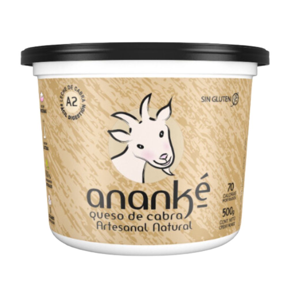 Queso De Cabra Ananké Blando Fresco Graso Natural Sin Gluten 500g