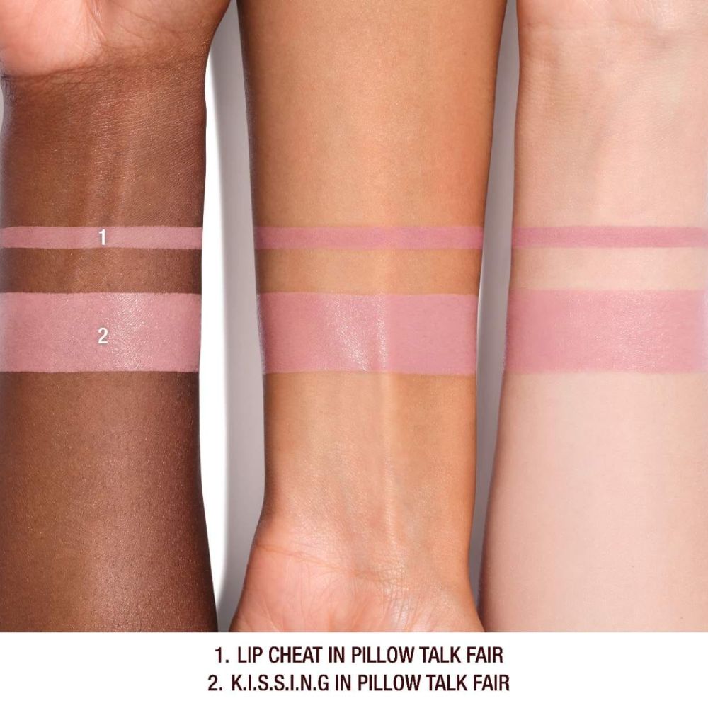 Charlotte Tilbury Pillow Talk Lip Set Iconic Lip Cheat Pillow Talk Fair + K.I.S.S.I.N.G Pillow Talk Fair