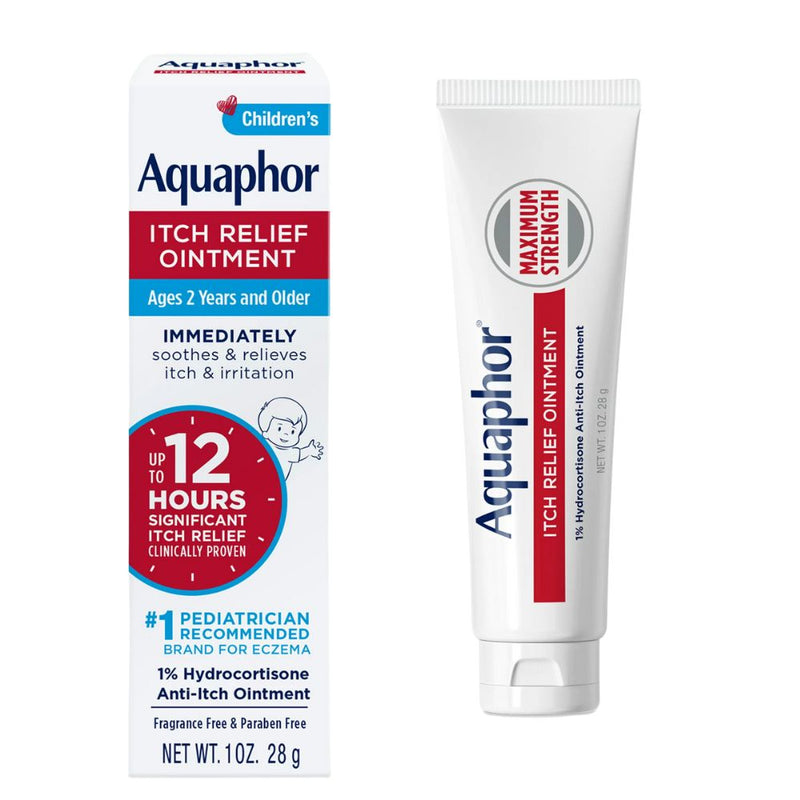 Aquaphor Children's Itch Relief Ointment 1% Hydrocortisone Anti-Itch Ointment 1 Oz Tube