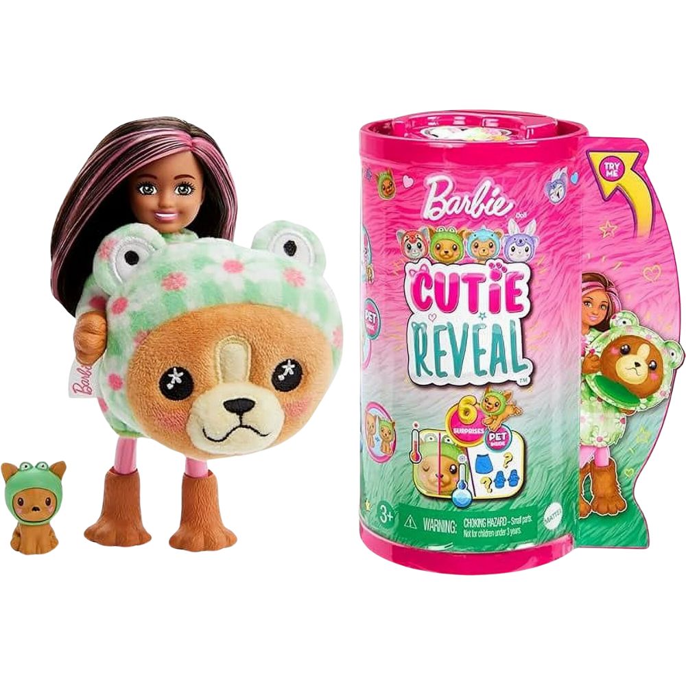 Barbie Cutie Reveal 6 Surprises Pet Cachorro con Rana