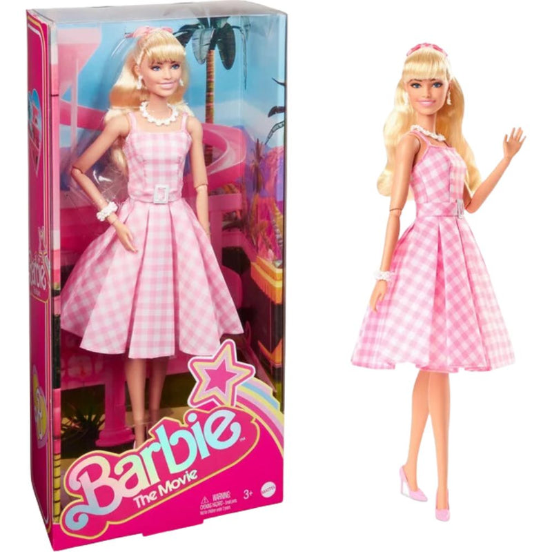 Barbie The Movie Margot Robbie con Vestido de Cuadros