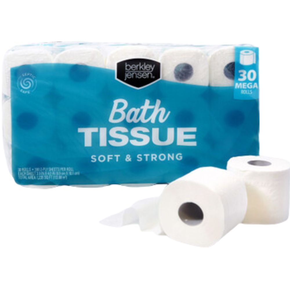 Papel de Baño Berkley Jensen Bath Tissue Soft & Stron 30 Mega Rolls