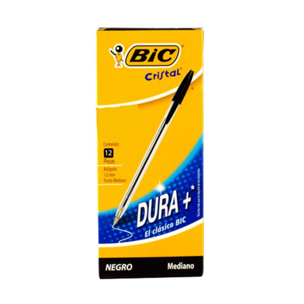 Bic Boligrafos Dura Más Caja de 12 Unidades Color Negro