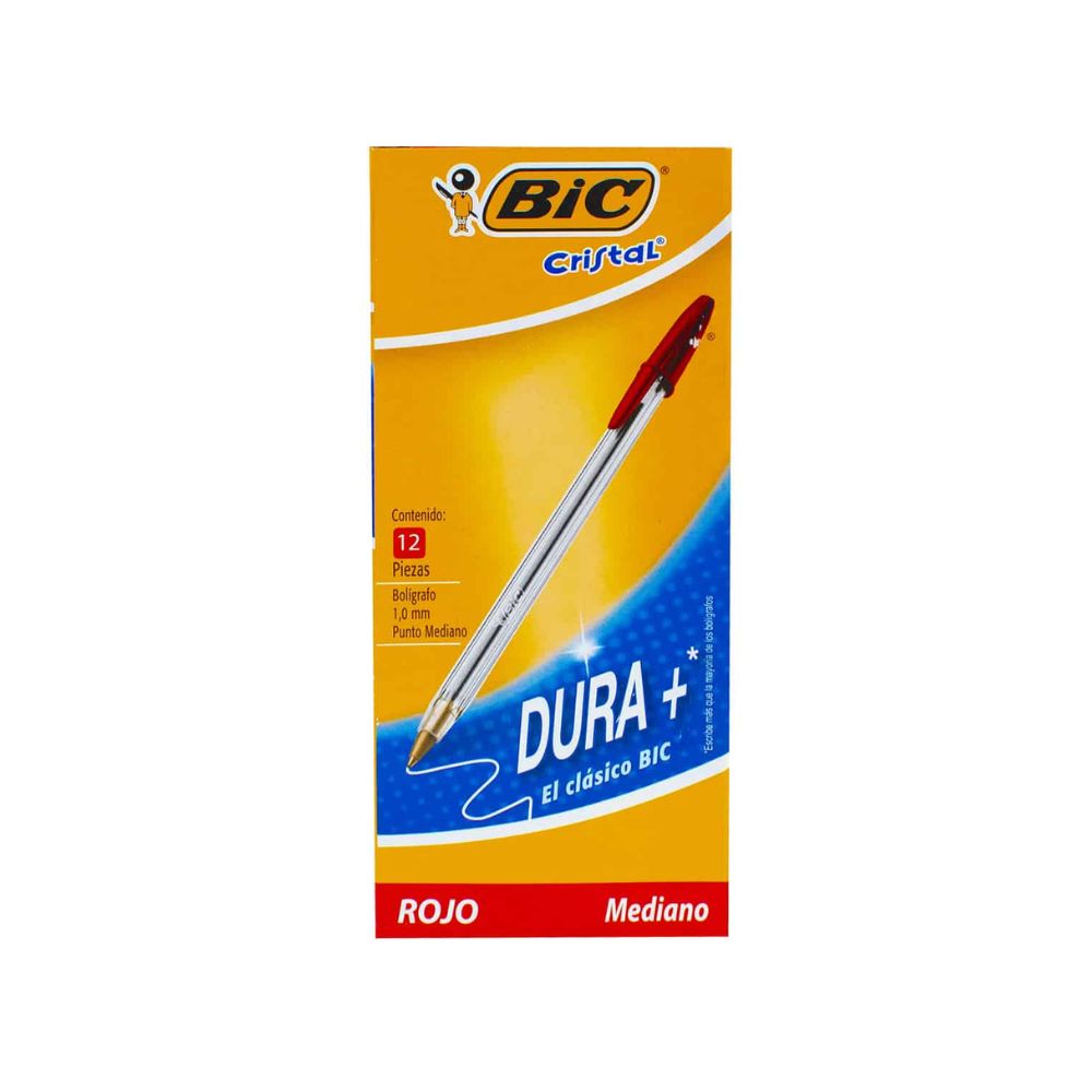 Bic Boligrafos Dura Más Caja de 12 Unidades Color Rojo