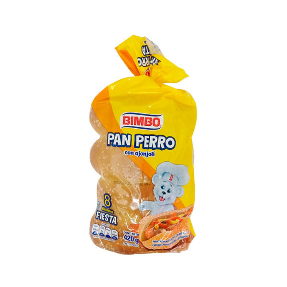 Bimbo Pan Perro con Ajonjoli 8 Und Fiesta 420 gr