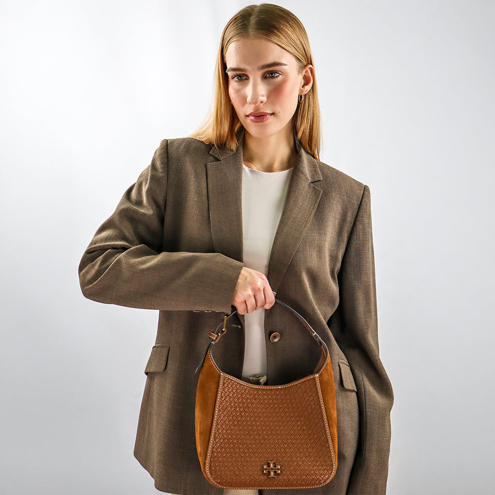 Tory Burch Cartera Thea Woven Small Bucket Bag