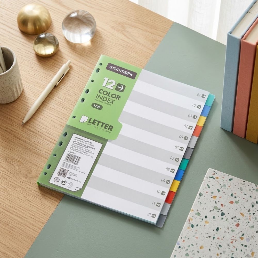 Studmark Separadores de Plastico Tamaño Carta Pack 12 Und