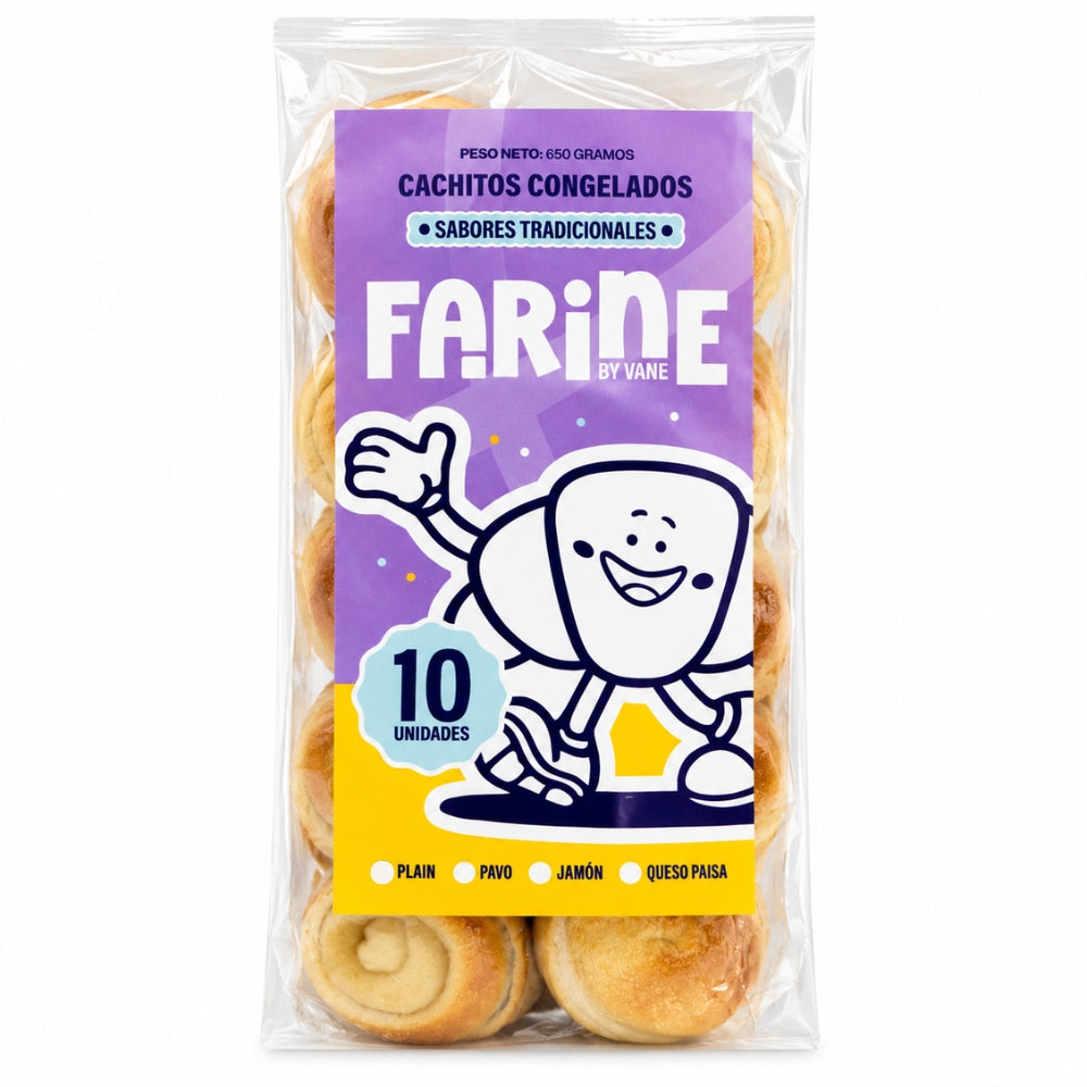 Farine Mini Cachitos Basicos Sabor Paisa 10 Unidades