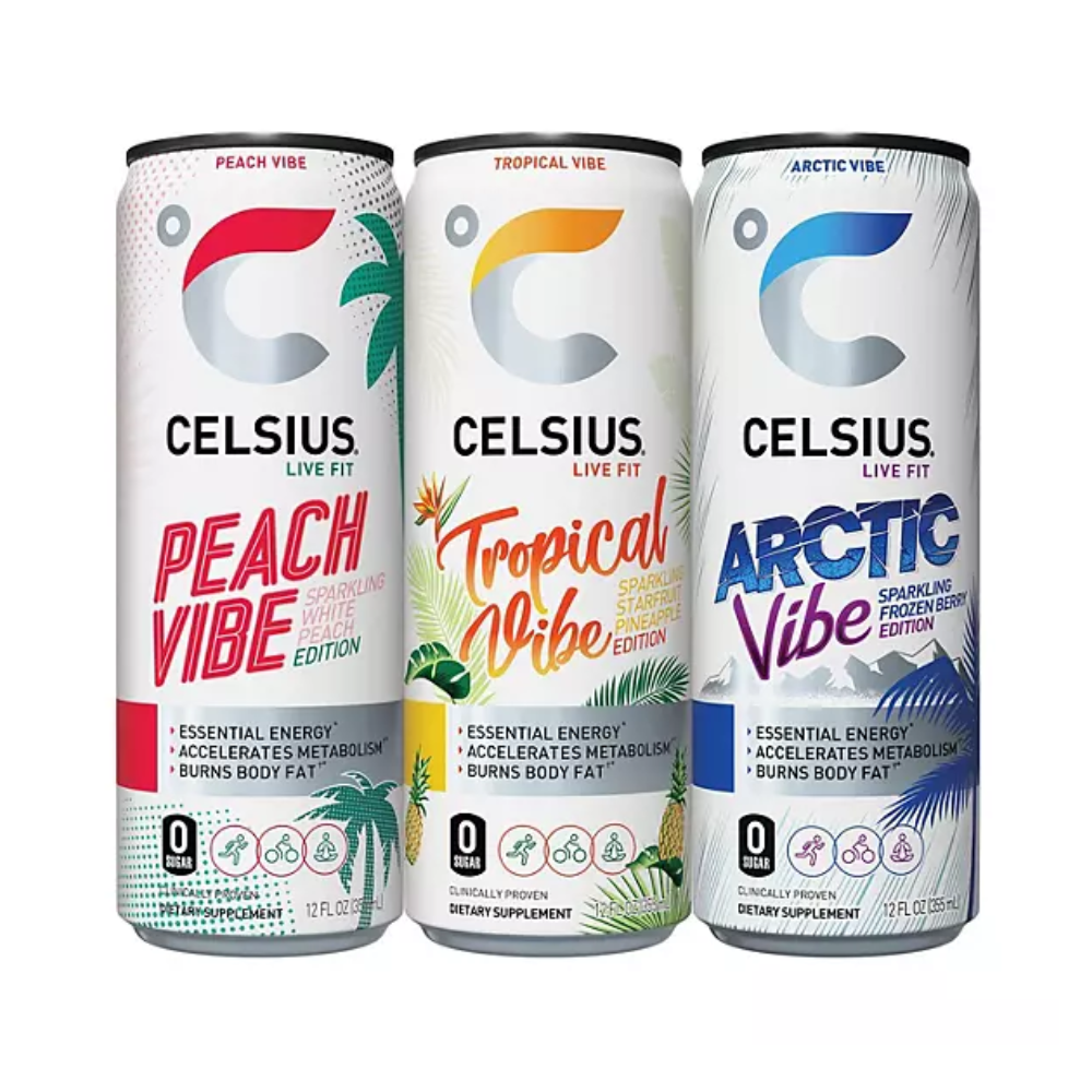 Celsius Vibes 18 Und Bebida Live Fit 355ml Peach-Tropical-Artic