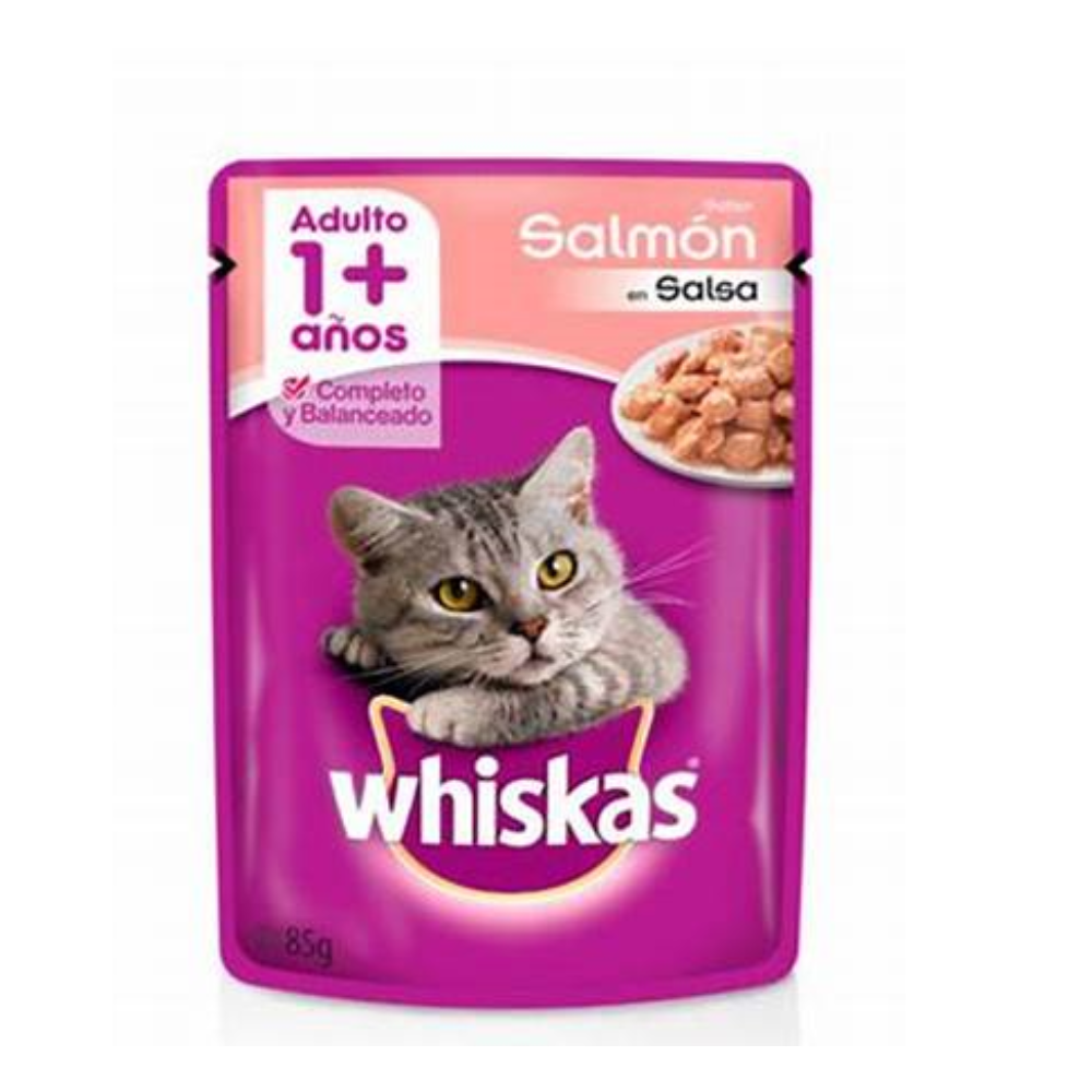 Whiskas Alimento Para Gato Sabor a Salmon en Salsa 85gr