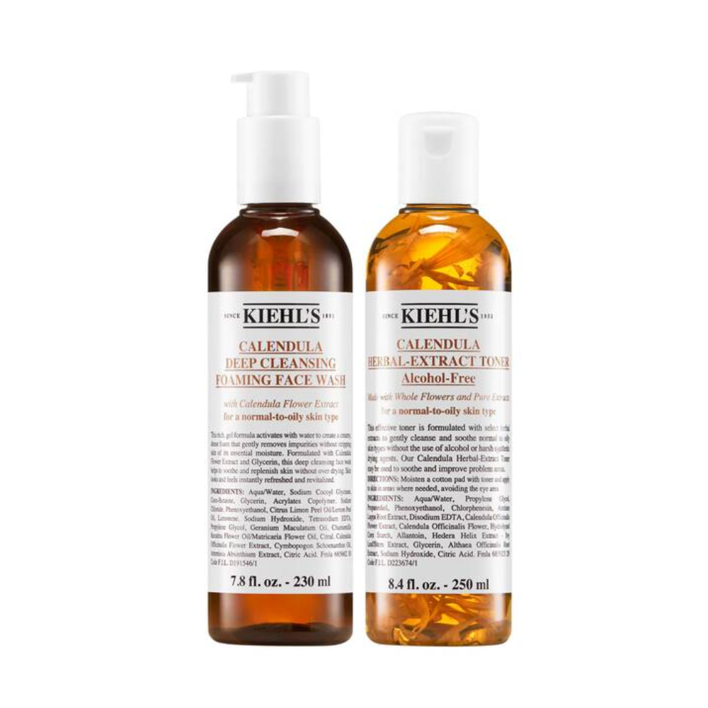 Kiehls Set de Limpieza Cleanser 230ml y Toner Caléndula Duo 250ml