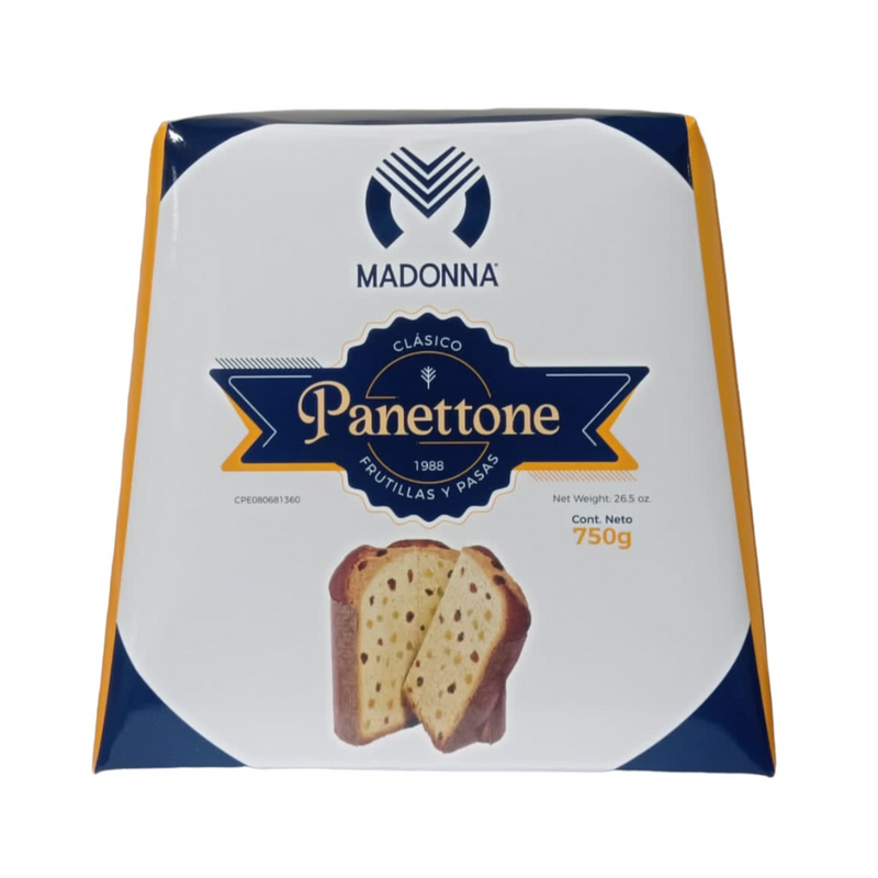 Panettone Madonna Clasico Con Frutillas y Pasas 500 gr