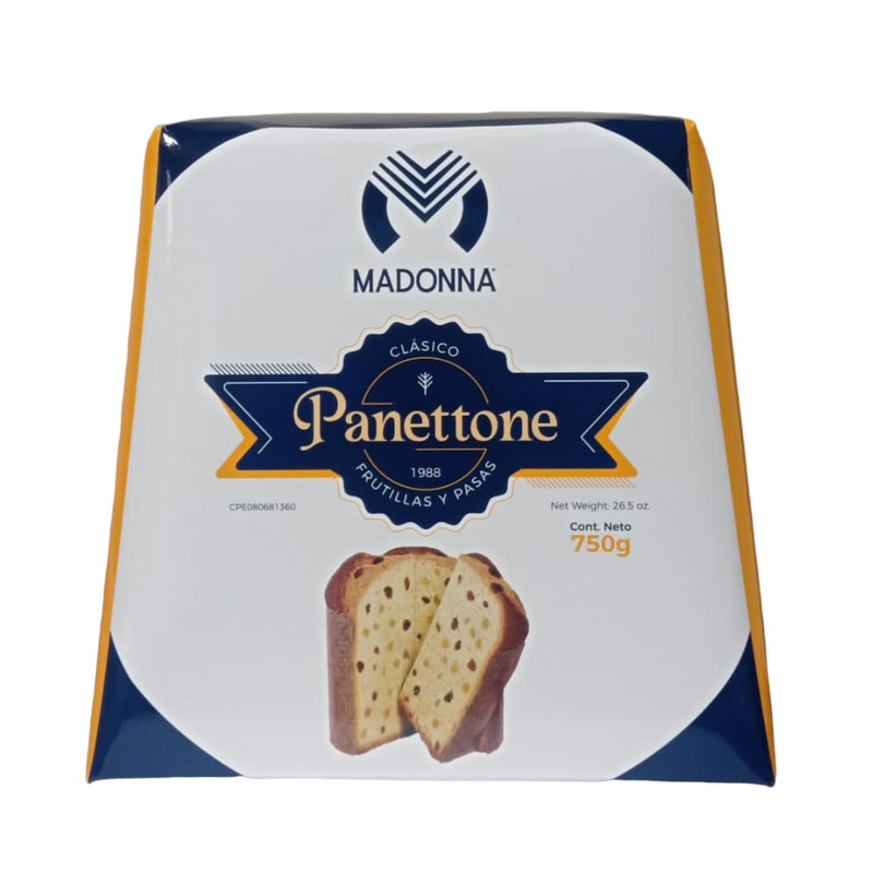 Panettone Madonna Clasico Con Frutillas y Pasas 750gr
