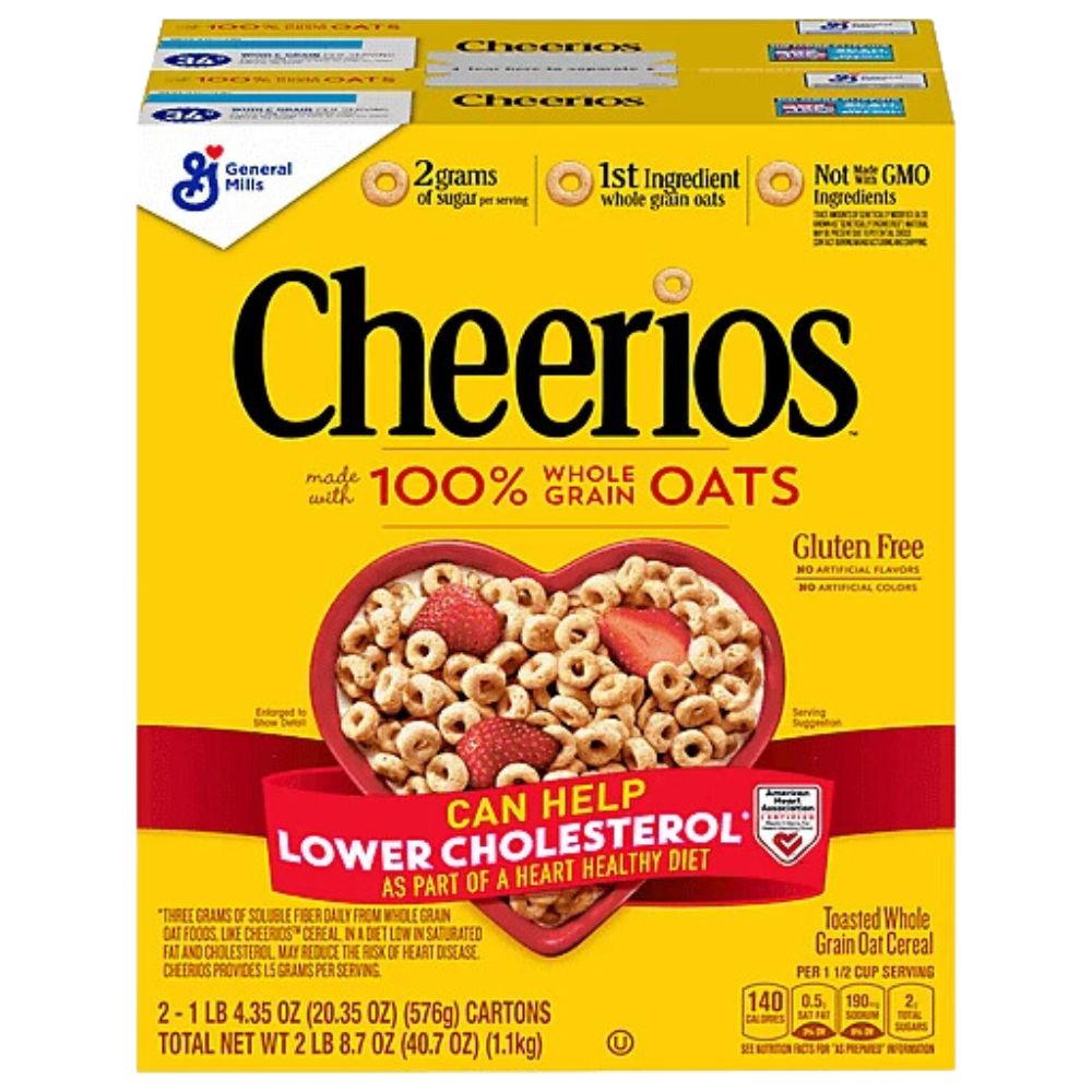 Cheerios 2 Bags Gluten-Free 100% Whole Grains Oats 1.1kg