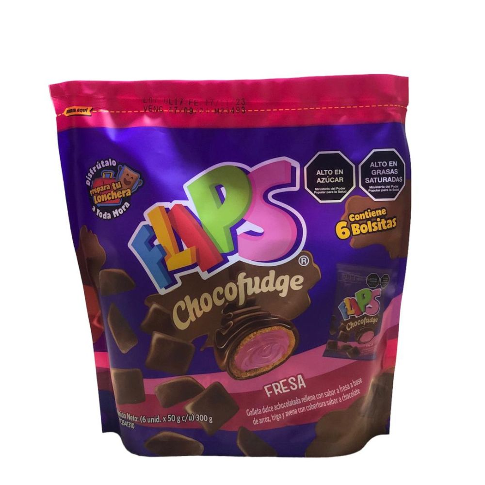 Flips ChocoFudge Fresa 50gr 6 Und