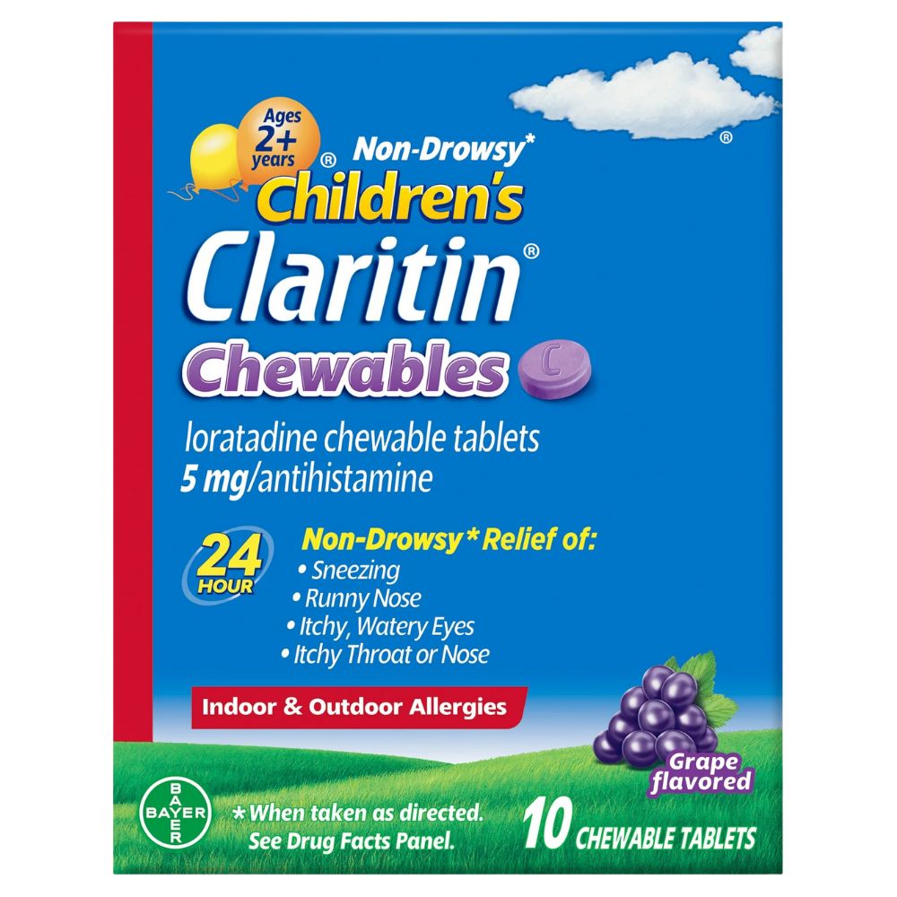 Claritin Pediatrico Masticable Grape 5mg 10 Tabletas