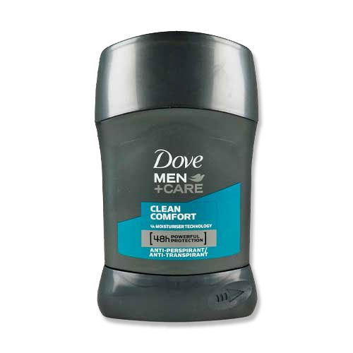 Desodorante Dove Men Care Barra Clean Confort 48mL.