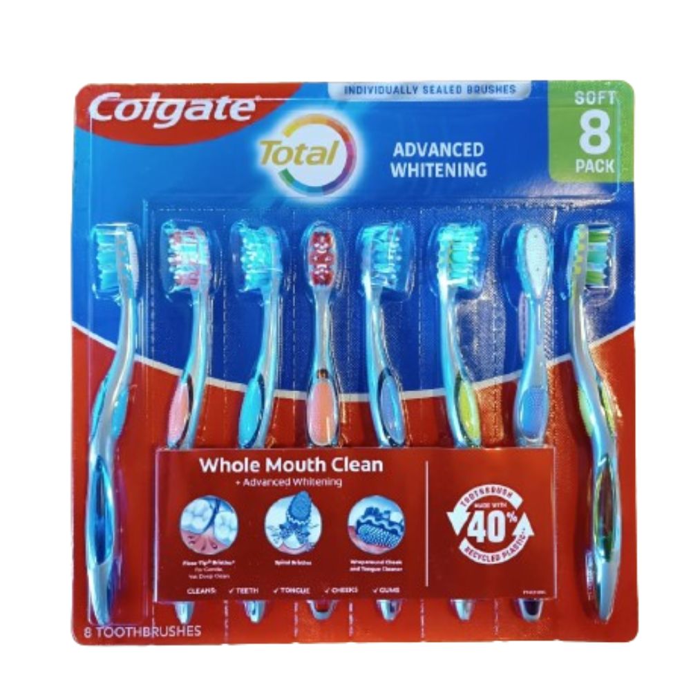 Colgate Set de 8 Cepillos Advanced Whitening Whole Mouth Clean Soft