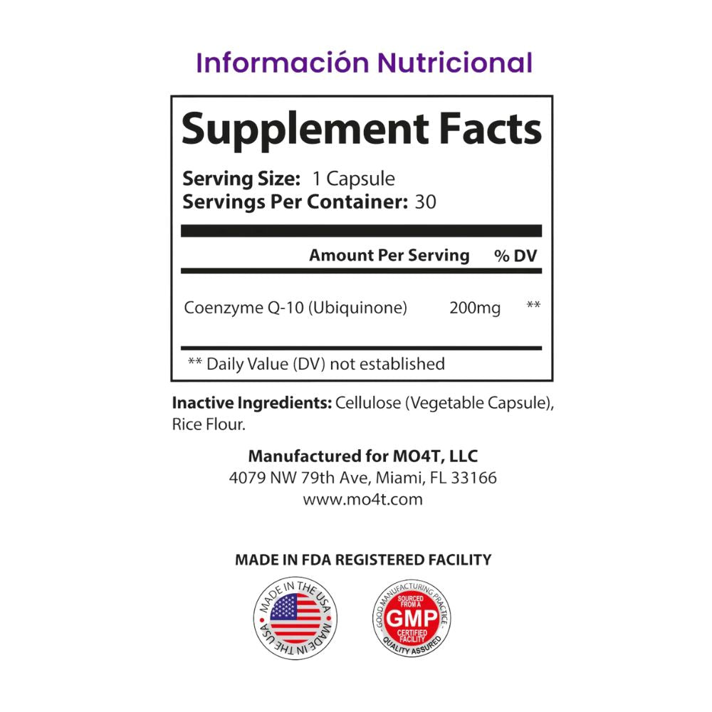 MO4T COQ10-Ubiquinone 30 Capsulas