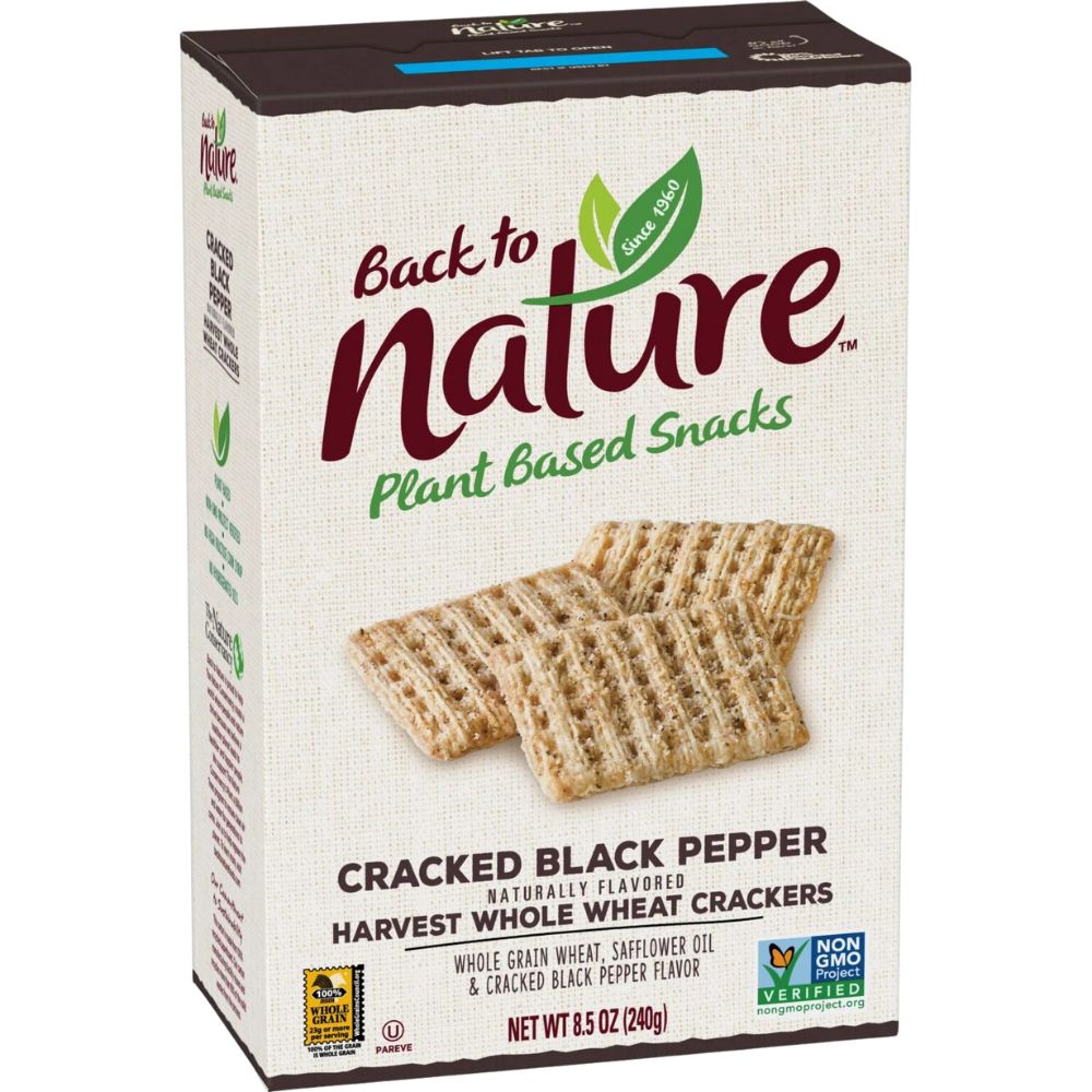 Galletas Back to Nature Plant Based Snack Cracked Black Pepper 240gr