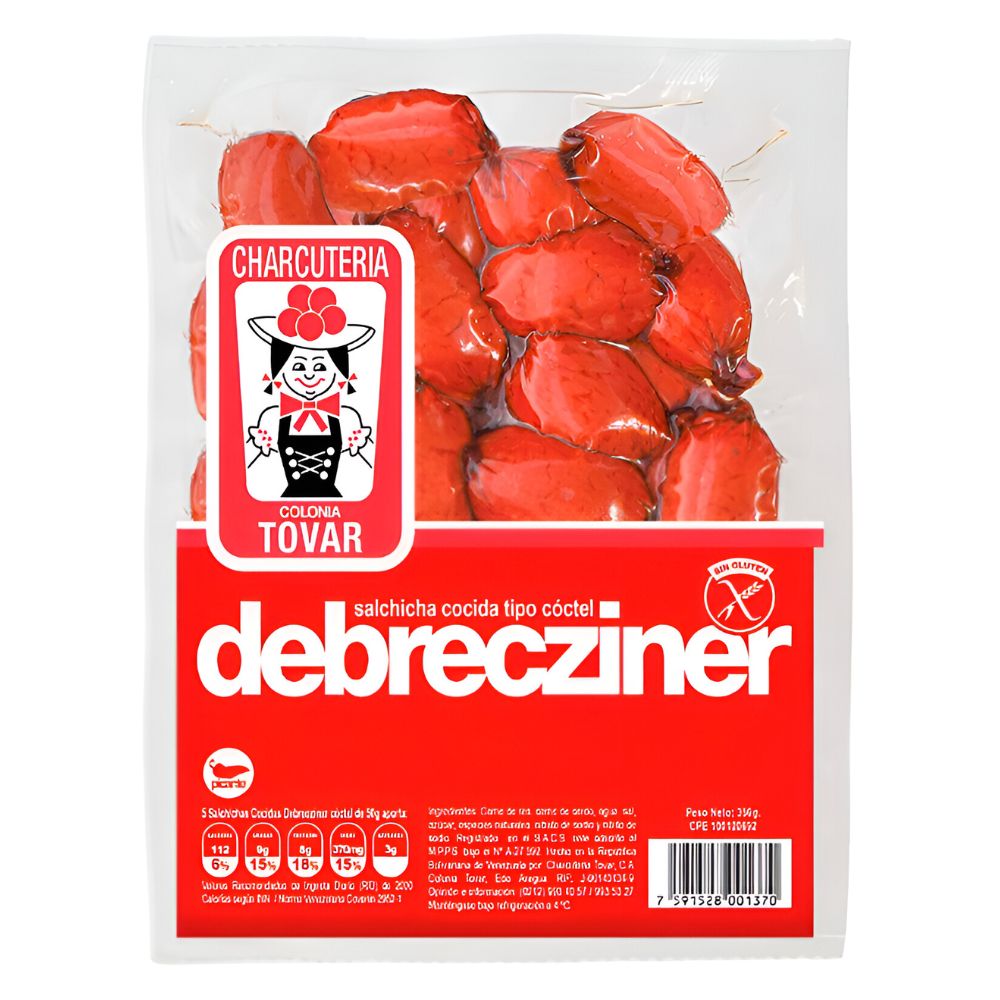 Charcuteria Tovar Salchicha Debrecziner Coctel 350g