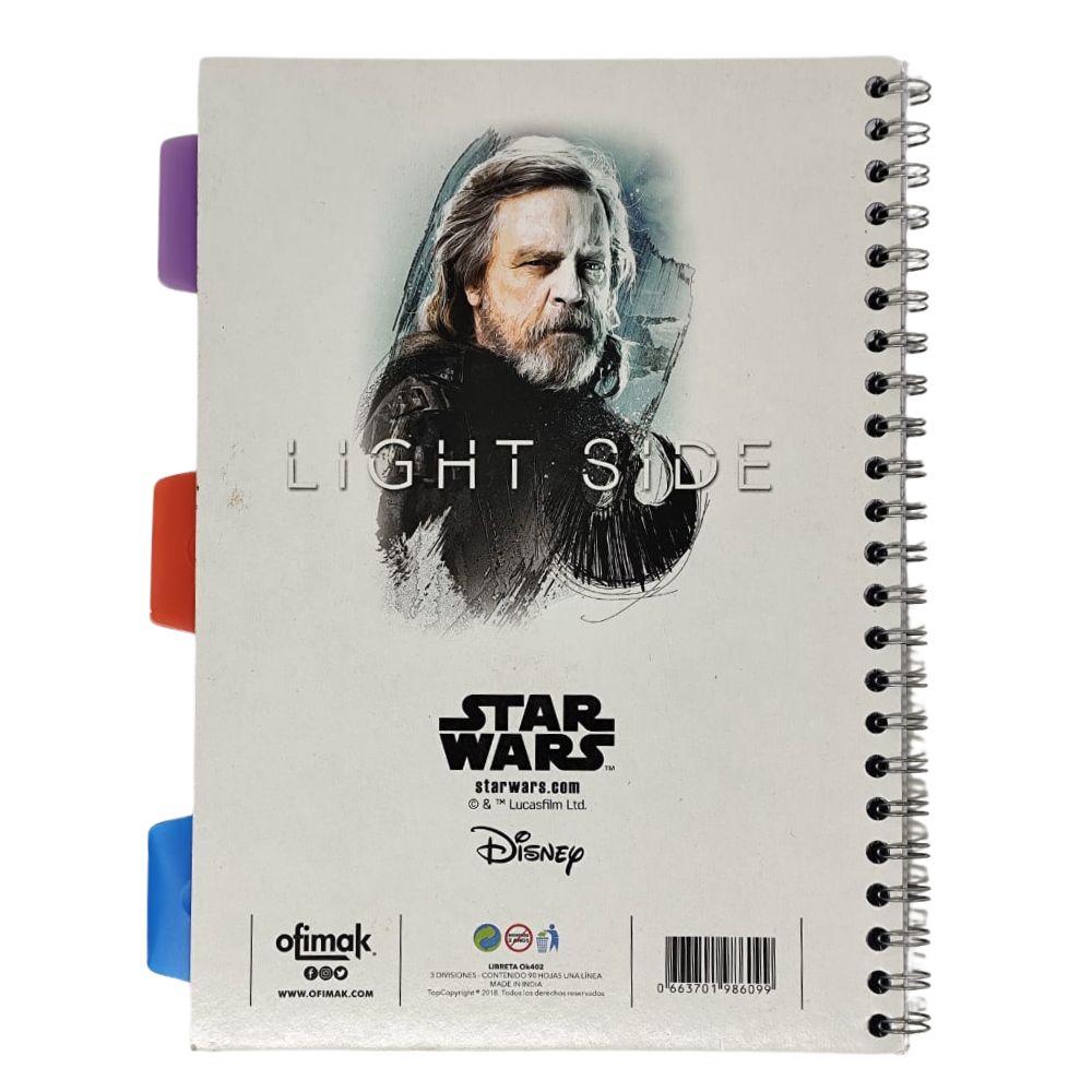 Ofimak Libreta Espiral de Una Linea 3 Materias Star Wars