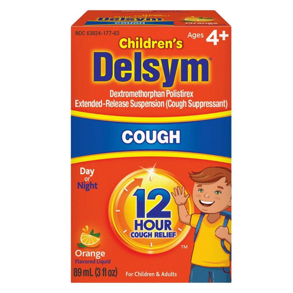 Delsym Dextromethorphan Polistirex Day Of Nigth Orange Flavored Liquid 89ml