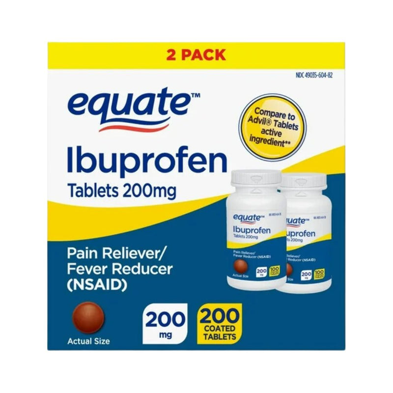Ibuprofen Equate 200mg 200 Tabletas 2 Pack