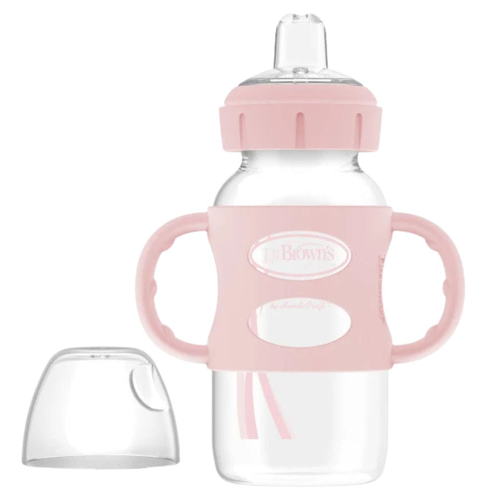 Dr Brown's Milestones Sippy Biberon Ancho con Boquilla y Asas de Silicona 270ml Colores Varios