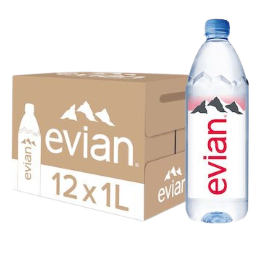 Evian 12 Botellas 1L Agua Natural Mineral Water