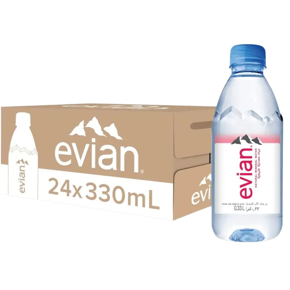 Evian 24 Botellas 330ml Agua Natural Mineral Water