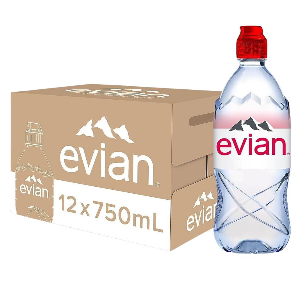 Evian Sport 12 Botellas 750ml Agua Natural Mineral Water