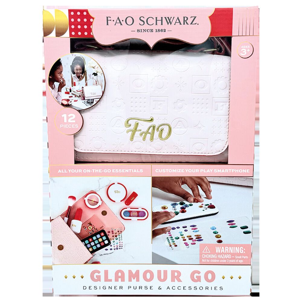 F.A.O Schwarz Glamour Go Designer Purse & Accesories 12 Piezas