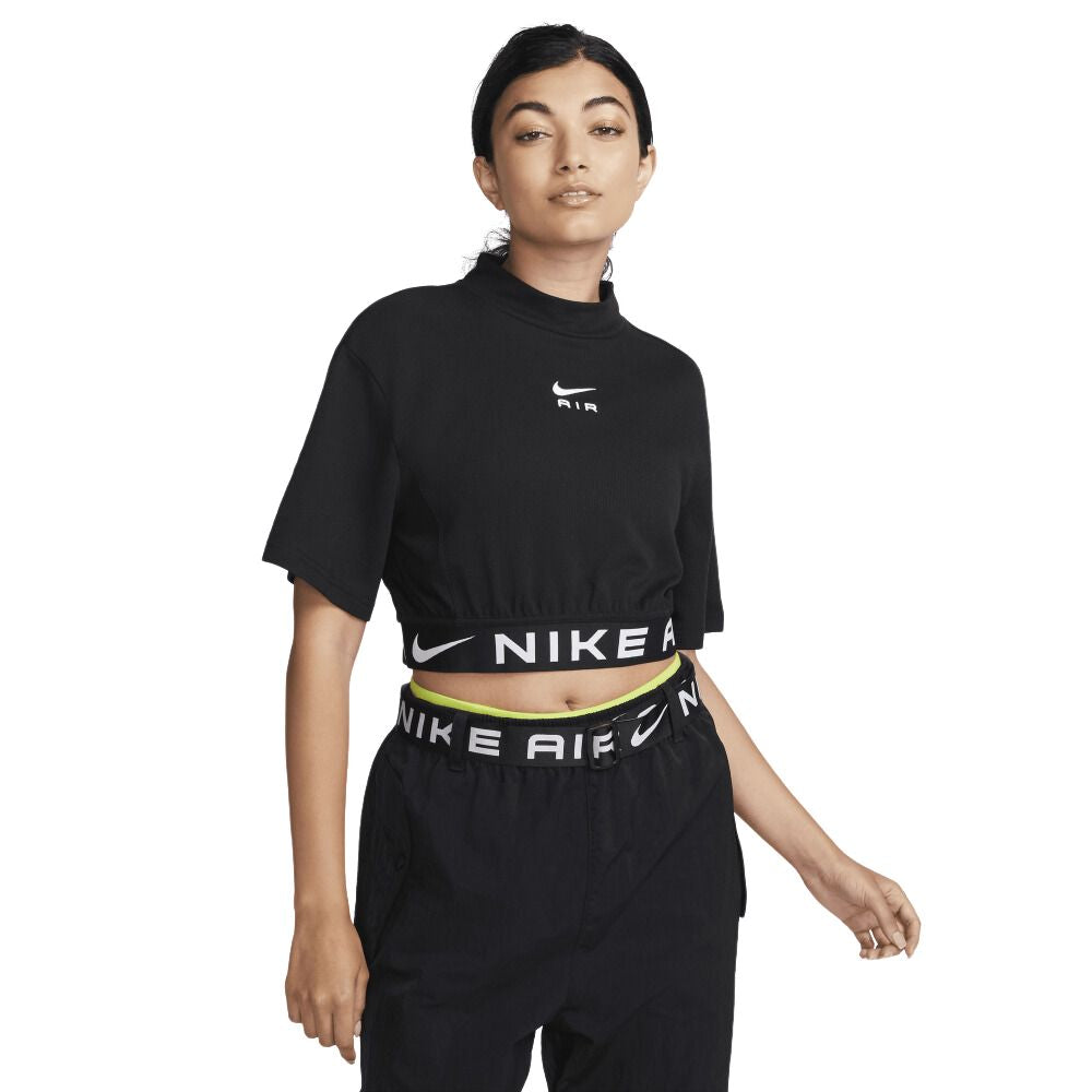 Nike Top de Algodón Para Damas Color Negro Con Blanco