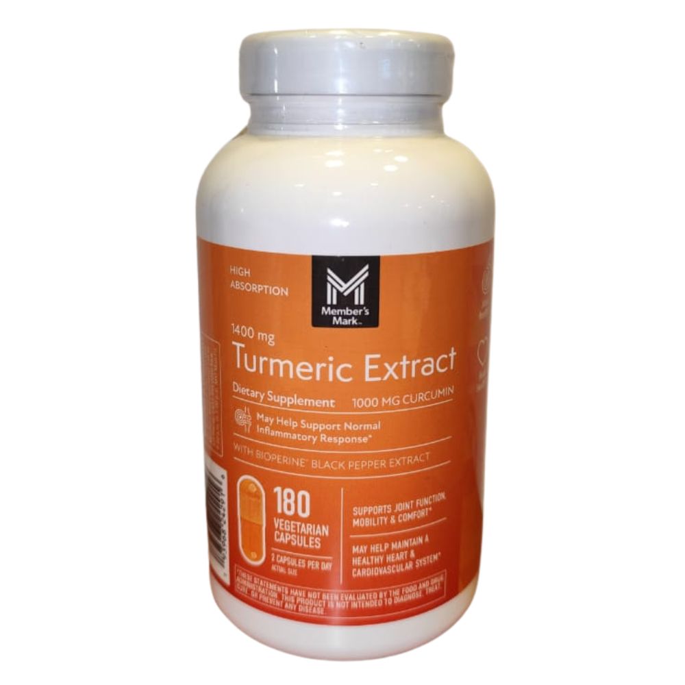 Member's Mark Turmeric Extract 1400mg 180 Vegetarian Capsules