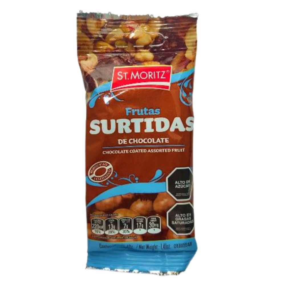 St. Moritz 6 Und x 40 gr Frutas Surtidas Cubiertos Con Chocolate