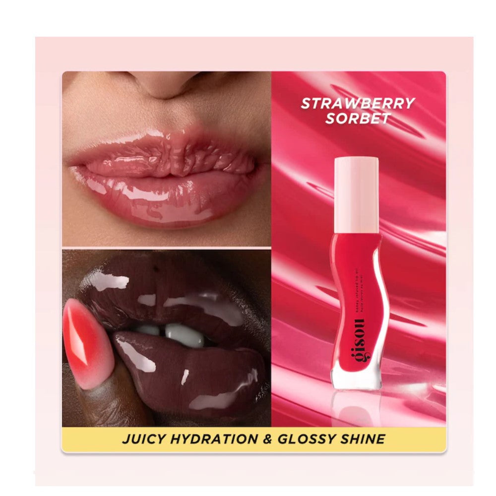 Gisou Honey Infused Lip Oil Strawberry Sorbet 8ml