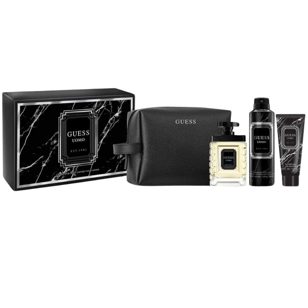 Guess Uomo Set For Men Eau De Toilette 100ml + Shower Gel 100ml + Deodorizing Body Spray 226ml