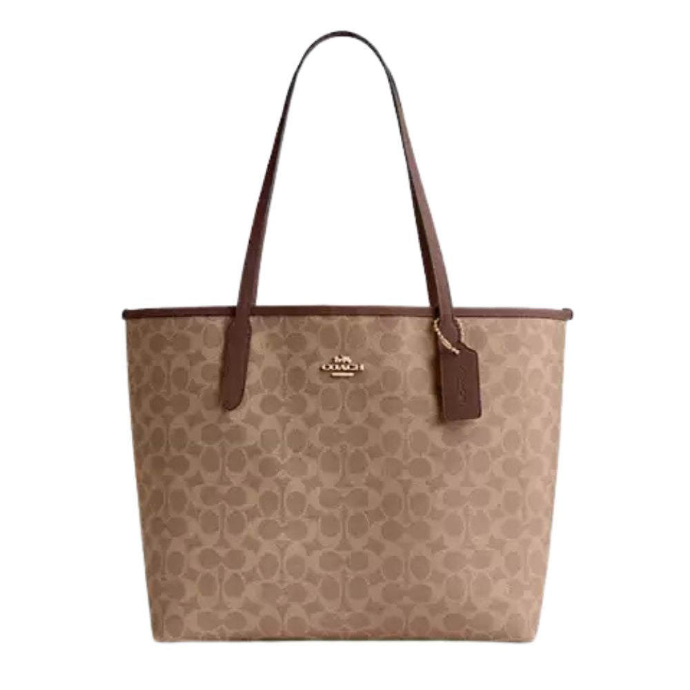 Coach Tote City Bag in Signature Canvas