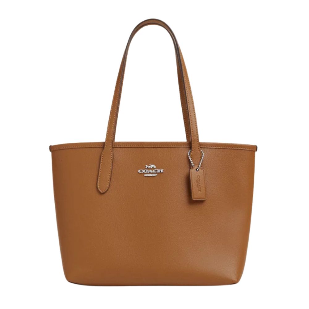 Coach Small City Tote Bag In Light Saddle