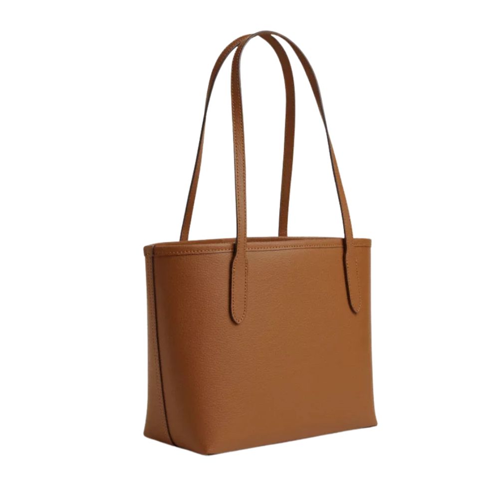 Coach Small City Tote Bag In Light Saddle