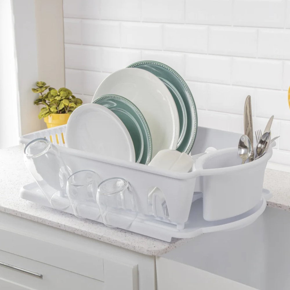 Sterilite Escurridor de Platos con Bandeja Pequeña Color Blanco