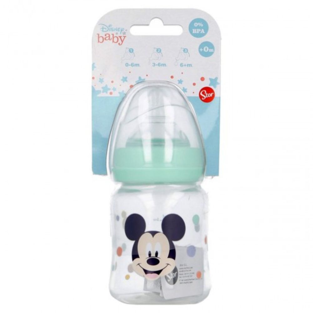 Disney Baby Biberon de Cuello Ancho con Tetina de Silicona Micky de 5oz