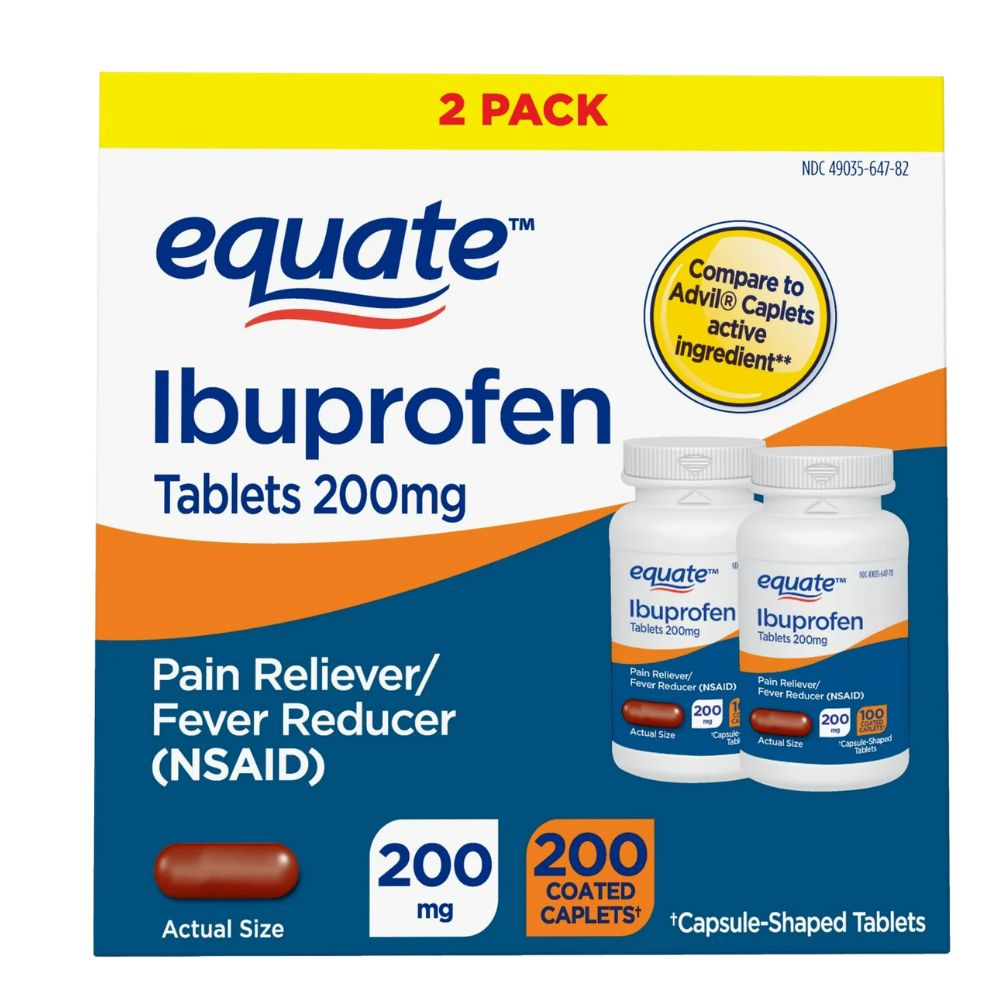 Ibuprofen Equate 200mg 200 Tabletas 2 Pack