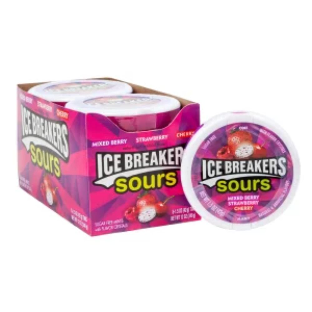 Ice Breakers Sours Mived berry - Stranberry - Cherry 8 Und 42grs