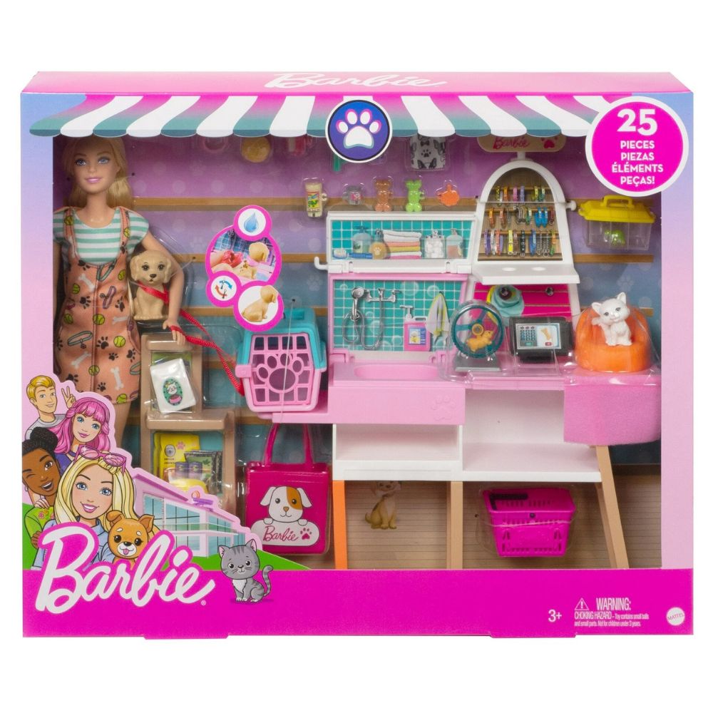 Barbie Muñeca y Set de Juego Veterinaria 25 Piezas 3+