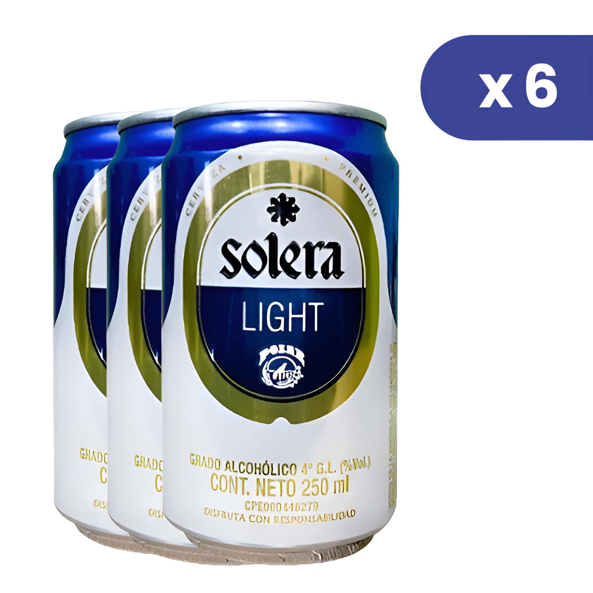 Solera Light Azul Lata 4.5% 6 Und 250ml